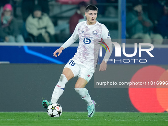 Matias Fernandez-Pardo of LOSC Lille during the UEFA Champions League 2024/25 League Phase MD5 match between Bologna FC and LOSC Lille at St...