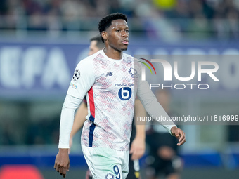 Jonathan David of LOSC Lille looks on during the UEFA Champions League 2024/25 League Phase MD5 match between Bologna FC and LOSC Lille at S...