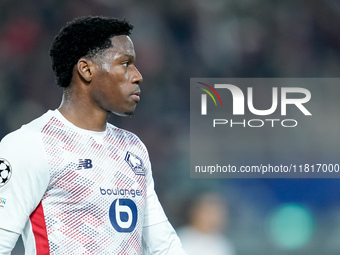 Jonathan David of LOSC Lille looks on during the UEFA Champions League 2024/25 League Phase MD5 match between Bologna FC and LOSC Lille at S...