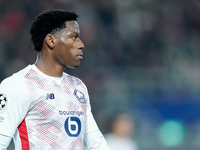 Jonathan David of LOSC Lille looks on during the UEFA Champions League 2024/25 League Phase MD5 match between Bologna FC and LOSC Lille at S...