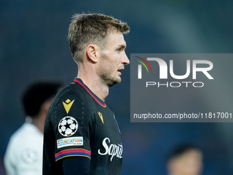 Stefan Posch of Bologna FC looks on during the UEFA Champions League 2024/25 League Phase MD5 match between Bologna FC and LOSC Lille at Sta...