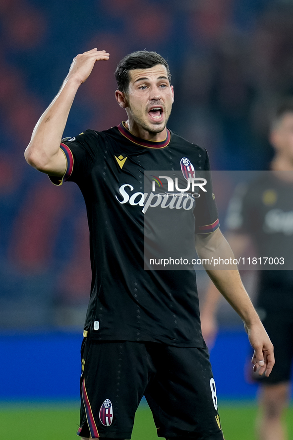 Remo Freuler of Bologna FC gestures during the UEFA Champions League 2024/25 League Phase MD5 match between Bologna FC and LOSC Lille at Sta...