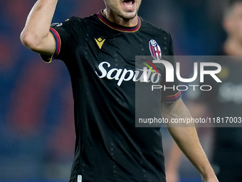 Remo Freuler of Bologna FC gestures during the UEFA Champions League 2024/25 League Phase MD5 match between Bologna FC and LOSC Lille at Sta...