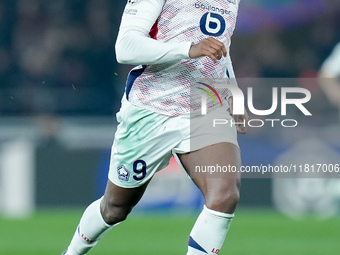 Jonathan David of LOSC Lille during the UEFA Champions League 2024/25 League Phase MD5 match between Bologna FC and LOSC Lille at Stadio Ren...