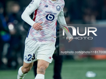 Edon Zhegrova of LOSC Lille during the UEFA Champions League 2024/25 League Phase MD5 match between Bologna FC and LOSC Lille at Stadio Rena...