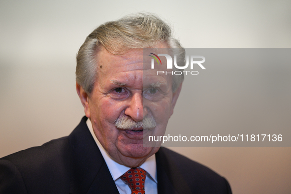 KRAKOW, POLAND - NOVEMBER 27:   
Leon Komornicki, retired Major General of the Polish Army, speaks to a journalist, during the 1st National...