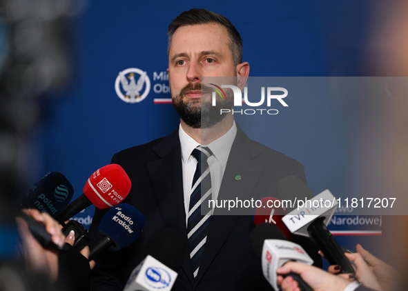 KRAKOW, POLAND - NOVEMBER 27: Wladyslaw Kosiniak-Kamysz, Polish Defense Minister, speaks during a press conference at the 1st National Congr...