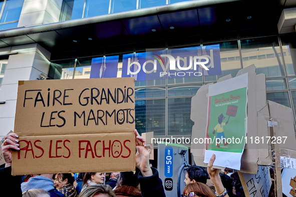 Employees of the Bayard Press and Publishing Group went on strike in Paris on November 28, 2024, to protest the appointment of Alban du Rost...