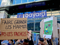 Employees of the Bayard Press and Publishing Group went on strike in Paris on November 28, 2024, to protest the appointment of Alban du Rost...