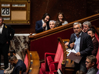 Ecologist and Social MP Alexis Corbier is in Parliament during the debate on the repeal of the pension reform in Paris, France, on November...