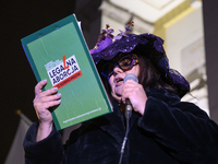 A woman dressed as a suffragette takes part in a rally in support of free and safe abortion in Warsaw, Poland, on November 28, 2024. A dozen...