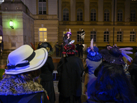 Women dressed as suffragettes take part in a rally in support of free and safe abortion in Warsaw, Poland, on November 28, 2024. A dozen wom...