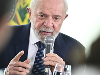 The President of Brazil, Luiz Inacio Lula da Silva, participates in the signing ceremony of an addendum for the Transnordestina railway work...