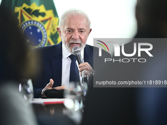 The President of Brazil, Luiz Inacio Lula da Silva, participates in the signing ceremony of an addendum for the Transnordestina railway work...