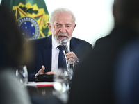 The President of Brazil, Luiz Inacio Lula da Silva, participates in the signing ceremony of an addendum for the Transnordestina railway work...