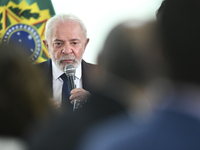 The President of Brazil, Luiz Inacio Lula da Silva, participates in the signing ceremony of an addendum for the Transnordestina railway work...