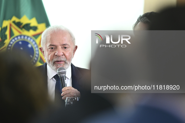 The President of Brazil, Luiz Inacio Lula da Silva, participates in the signing ceremony of an addendum for the Transnordestina railway work...