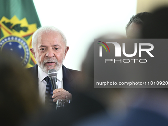 The President of Brazil, Luiz Inacio Lula da Silva, participates in the signing ceremony of an addendum for the Transnordestina railway work...