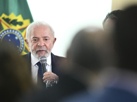 The President of Brazil, Luiz Inacio Lula da Silva, participates in the signing ceremony of an addendum for the Transnordestina railway work...