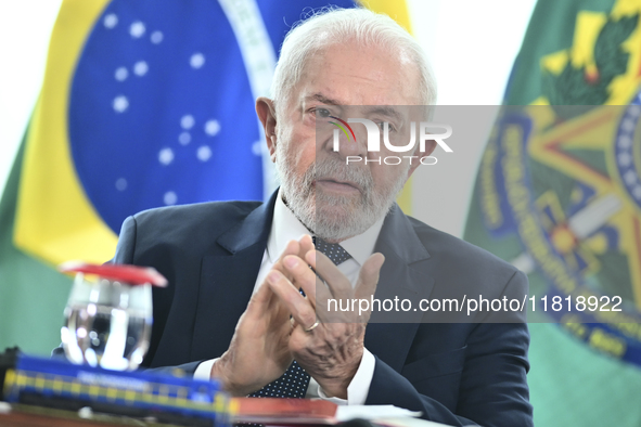 The President of Brazil, Luiz Inacio Lula da Silva, participates in the signing ceremony of an addendum for the Transnordestina railway work...