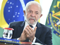 The President of Brazil, Luiz Inacio Lula da Silva, participates in the signing ceremony of an addendum for the Transnordestina railway work...