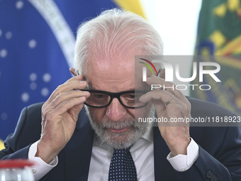 The President of Brazil, Luiz Inacio Lula da Silva, participates in the signing ceremony of an addendum for the Transnordestina railway work...