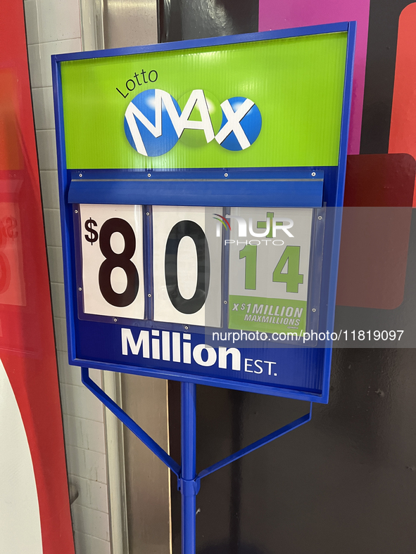 The $80 million Lotto Max jackpot in Toronto, Ontario, Canada, on November 28, 2024, remains unclaimed, and $100 million is now available af...