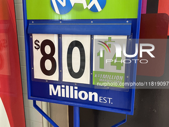 The $80 million Lotto Max jackpot in Toronto, Ontario, Canada, on November 28, 2024, remains unclaimed, and $100 million is now available af...