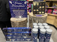 Chocolates are displayed at a shop for the upcoming Jewish holiday of Hanukkah (Chanukah) in Toronto, Ontario, Canada, on November 28, 2024....