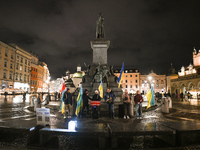 KRAKOW, POLAND - NOVEMBER 28:
On the evening of the 1009th day of Russia's invasion of Ukraine, a few members of the Ukrainian diaspora held...