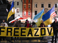 KRAKOW, POLAND - NOVEMBER 28:
On the evening of the 1009th day of Russia's invasion of Ukraine, a few members of the Ukrainian diaspora held...