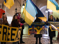 KRAKOW, POLAND - NOVEMBER 28:
On the evening of the 1009th day of Russia's invasion of Ukraine, a few members of the Ukrainian diaspora held...