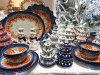 KRAKOW, POLAND - NOVEMBER 28:   
One of the many shops in Krakow's Old Town offering popular Boleslawiec pottery, on November 28, 2024 in Kr...