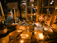 KRAKOW, POLAND - NOVEMBER 28:   
Christmas season decorations displayed in a shop window, ready for the holiday season, on November 28, 2024...