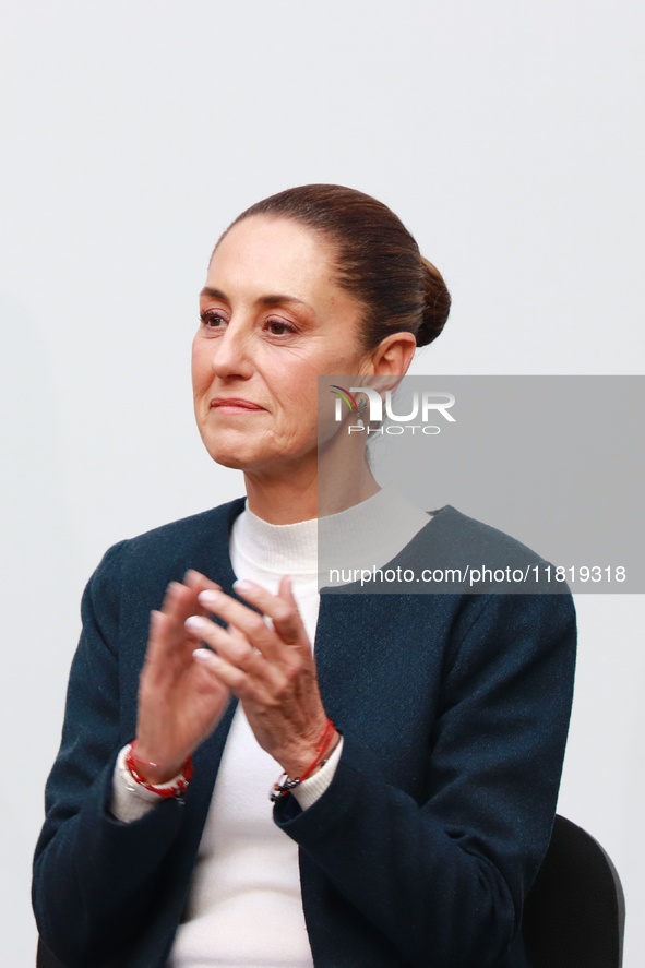 Mexico's President Claudia Sheinbaum Pardo attends the National Sports Award 2024 at the National Palace in Mexico City, Mexico, on November...