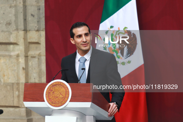 Rommel Pacheco, Director of the National Commission of Physical Culture and Sports (CONADE), speaks during the National Sports Award 2024 at...