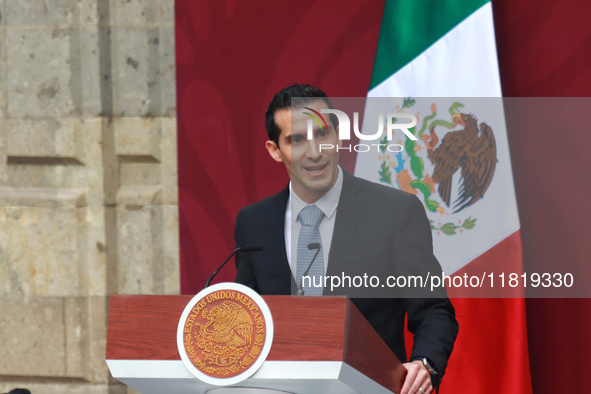 Rommel Pacheco, Director of the National Commission of Physical Culture and Sports (CONADE), speaks during the National Sports Award 2024 at...