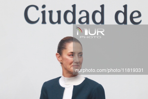 Mexico's President Claudia Sheinbaum Pardo attends the National Sports Award 2024 at the National Palace in Mexico City, Mexico, on November...