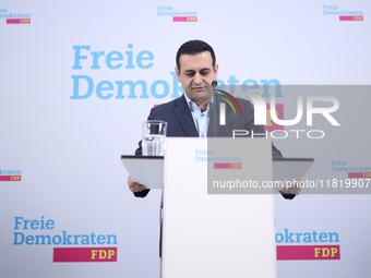 The statement addresses the resignation of FDP Secretary General Bijan Djir-Sarai MdB in Berlin, Germany, on November 29, 2024. (