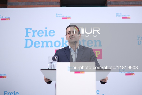 The statement addresses the resignation of FDP Secretary General Bijan Djir-Sarai MdB in Berlin, Germany, on November 29, 2024. 