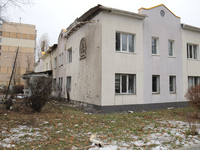 A family polyclinic in the Dniprovskyi district is damaged by an overnight Russian drone attack in Kyiv, Ukraine, on November 29, 2024. On F...