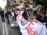 In Jerusalem, Israel, on November 29, 2024, Israeli police try to prevent demonstrators from marching as a group of Israeli demonstrators ca...