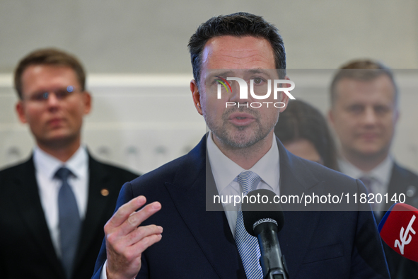 KRAKOW, POLAND - NOVEMBER 29:   
Rafal Trzaskowski, Mayor of Warsaw and the Civic Platform candidate for the 2025 Polish presidential electi...