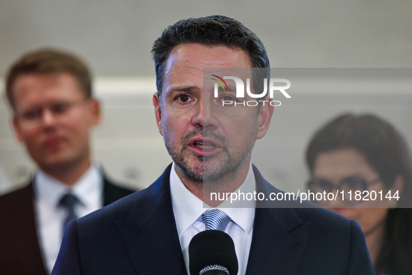 KRAKOW, POLAND - NOVEMBER 29:   
Rafal Trzaskowski, Mayor of Warsaw and the Civic Platform candidate for the 2025 Polish presidential electi...