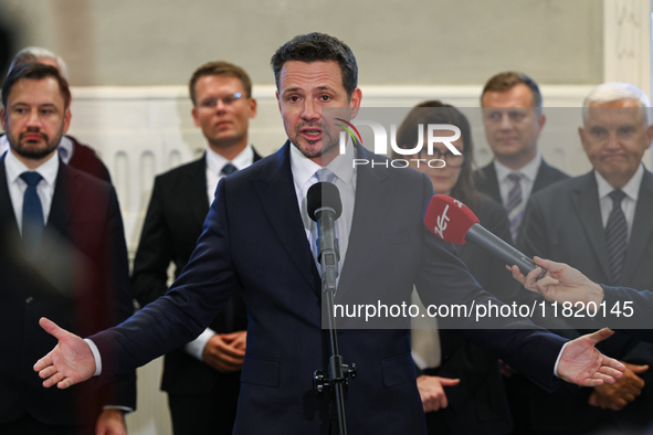 KRAKOW, POLAND - NOVEMBER 29:   
Rafal Trzaskowski, Mayor of Warsaw and the Civic Platform candidate for the 2025 Polish presidential electi...