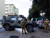 The North Naples prosecutor's office orders the eviction of 36 squatted apartments at Caivano's Parco Verde. The photo shows the armored nei...