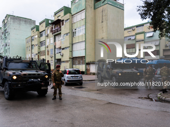 The North Naples prosecutor's office orders the eviction of 36 squatted apartments at Caivano's Parco Verde. The photo shows the armored nei...