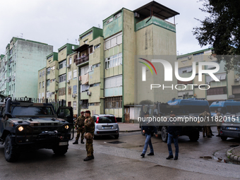 The North Naples prosecutor's office orders the eviction of 36 squatted apartments at Caivano's Parco Verde. The photo shows the armored nei...