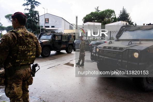 The North Naples prosecutor's office orders the eviction of 36 squatted apartments at Caivano's Parco Verde. The photo shows the armored nei...