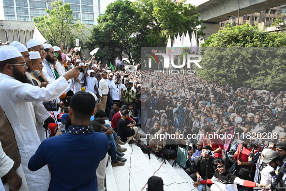 Activists Of Hefazat-e-Islam Stage A Protest Rally Against The Killing Of Lawyer Saiful Islam Alif In Chattogram And Demanding A Ban On The...